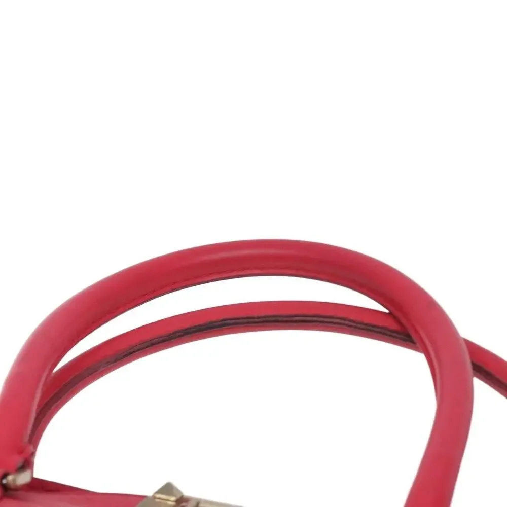 Valentino Rockstud Leather Handbag Red